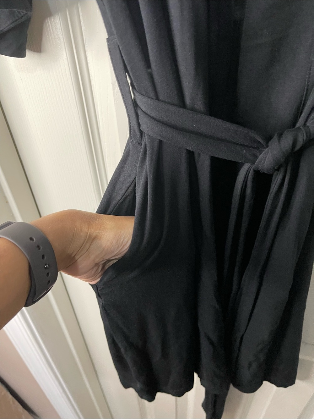 Cozy Earth Black Women's Bamboo Stretch-Knit Kimono Robe size Medium - Picture 3 of 7